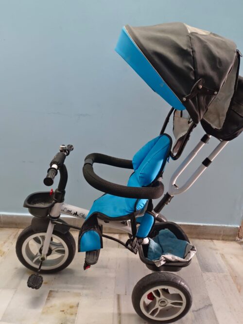 Little Olive Premium Tricycle – Blue & Grey | Brand New
