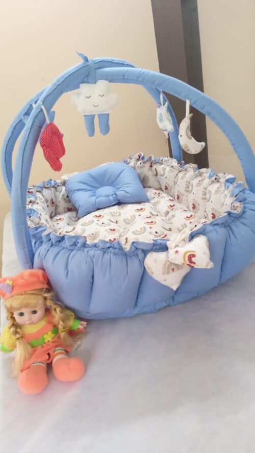 Fadi Kids Customized Baby Bed Nest cum Play Mat with Mosquito Net | Gently Used