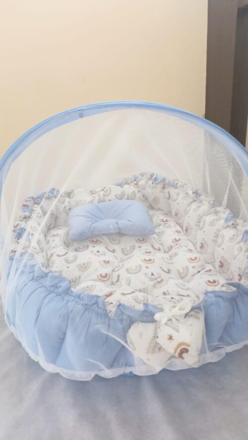 Fadi Kids Customized Baby Bed Nest cum Play Mat with Mosquito Net | Gently Used