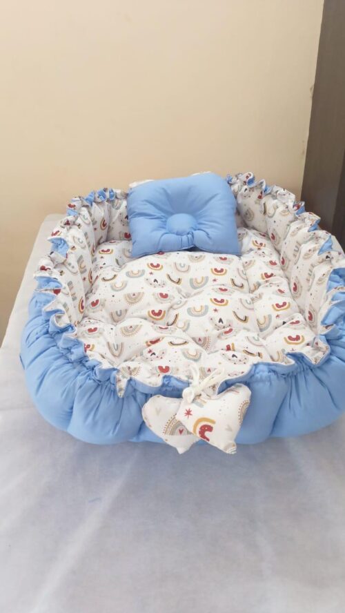 Fadi Kids Customized Baby Bed Nest cum Play Mat with Mosquito Net | Gently Used