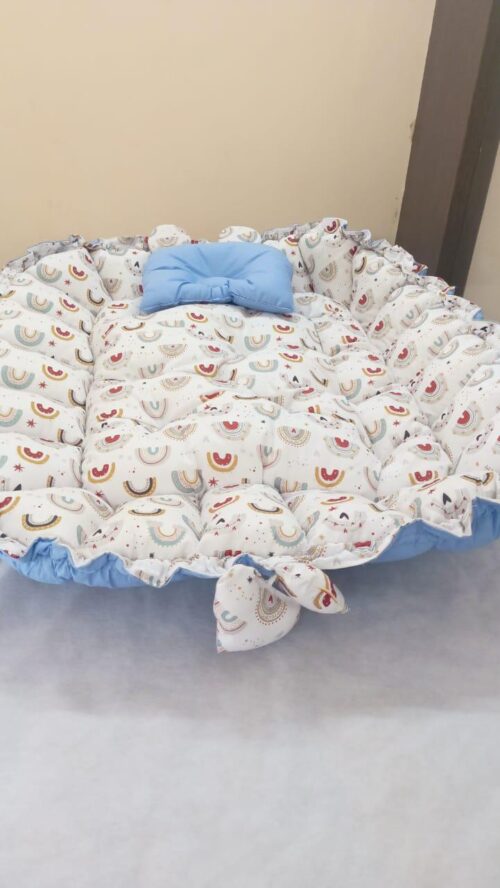 Fadi Kids Customized Baby Bed Nest cum Play Mat with Mosquito Net | Gently Used