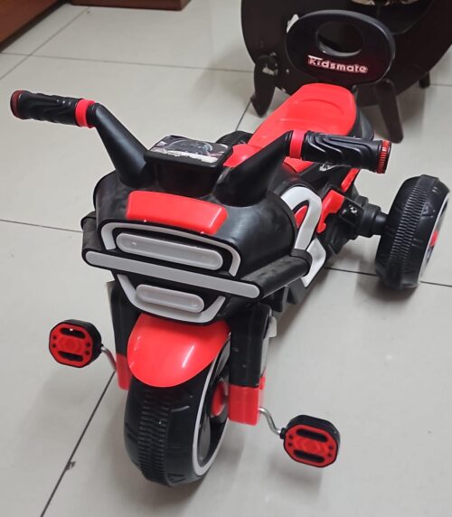 Kidsmate Ranger Pedal Tricycle – Black & Red | With Music, Lights & Push Handle (1–3 Years)
