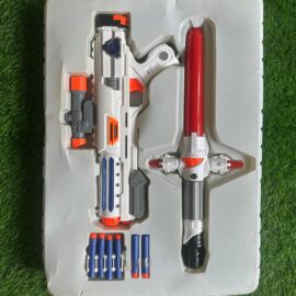 Space Warrior Blaster & Light Sword Combat Set – With Foam Darts