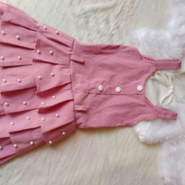 Pink Layered Frock with Faux Fur Jacket