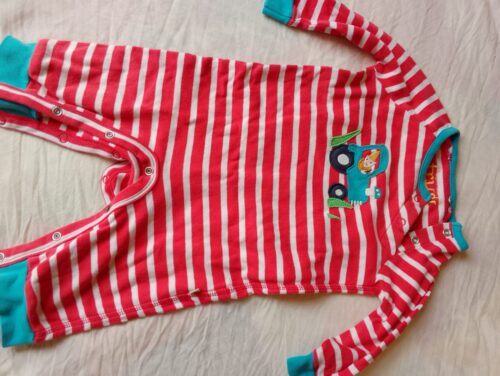 Frugi Red & White Striped Cotton Romper