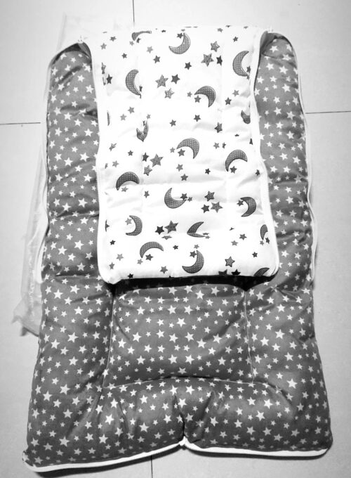 Pure Soft Cotton Baby Multi-Use Sleeping & Carry Bag (0–7 Months, Moon Grey)