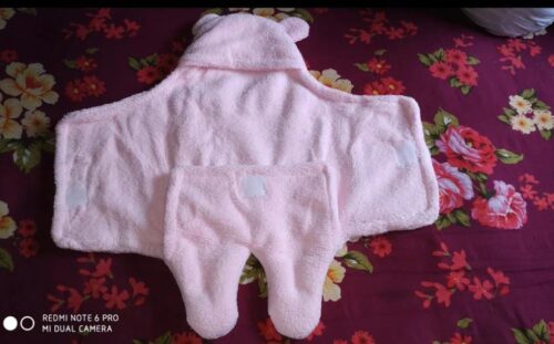 Supersoft Hooded Wearable Baby Blanket cum Sleeping Bag (0–6 Months | 70 cm x 76 cm)