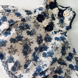 Elegant Floral Print Frock with 3D Flower Appliqué – For Baby Girl