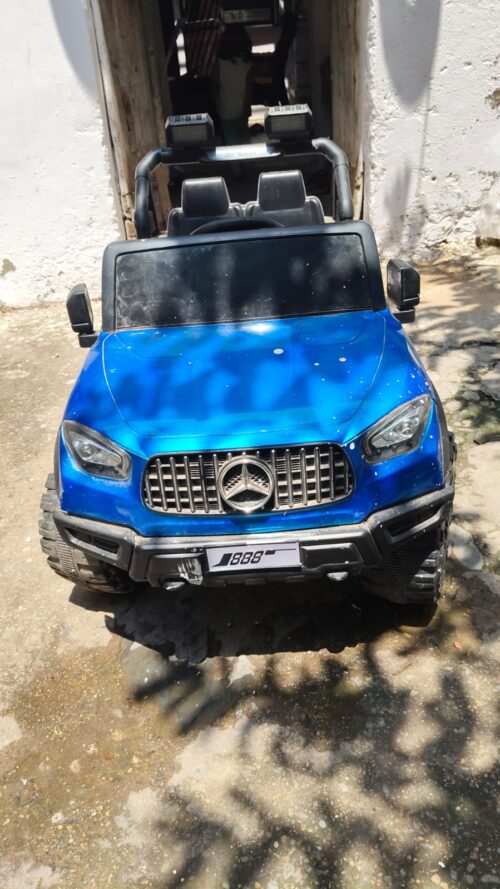 Kids Electric Ride-On Mercedes Style Car – Blue | With Headlights, Horn & More