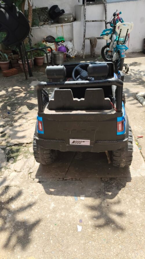 Kids Electric Ride-On Mercedes Style Car – Blue | With Headlights, Horn & More
