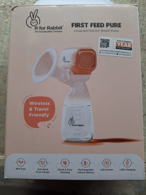R for Rabbit First Feed Pure Electric Breast Pump – Minimal Used, Efficient & Travel-Friendly