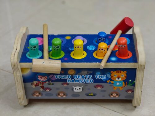Tiger Beats the Hamster - Wooden Toy with Hammers
