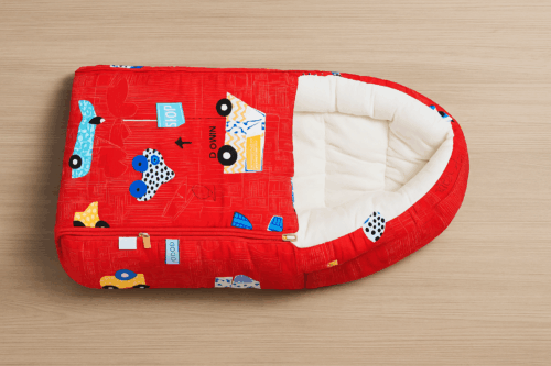 Babyhug 3-in-1 Car Print Sleeping Bag – Red