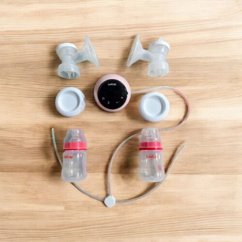 LuvLap Adore Double Electric Breast Pump, Dual Mode, Rechargeable, BPA Free