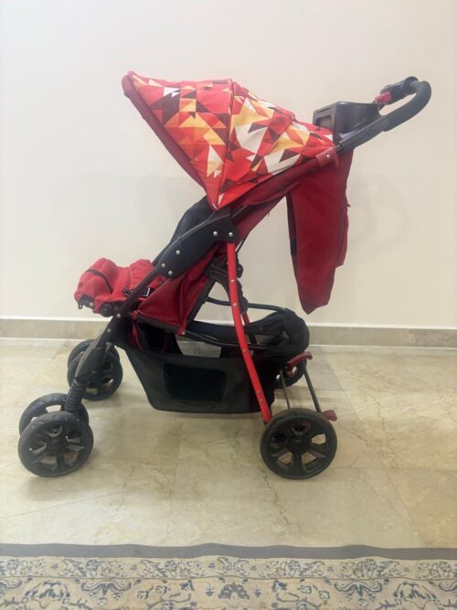 Junior Foldable Baby Stroller with Premium Wheels – Red