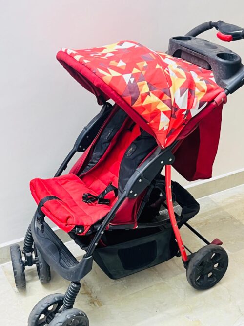 Junior Foldable Baby Stroller with Premium Wheels – Red