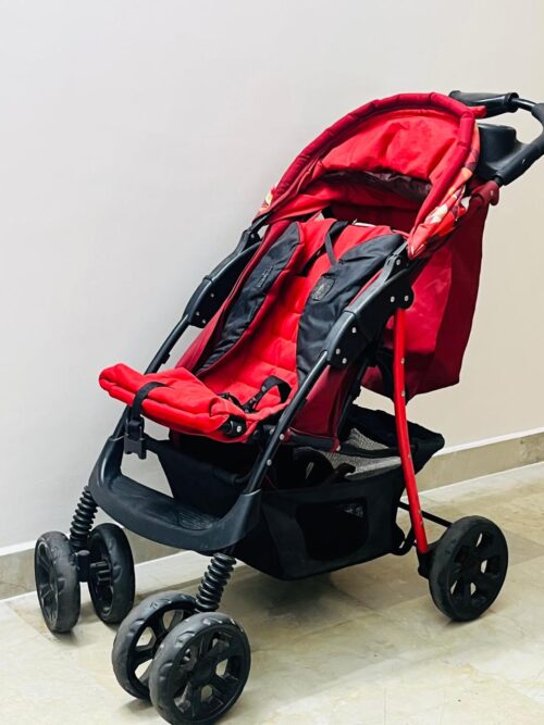 Junior Foldable Baby Stroller with Premium Wheels – Red